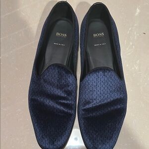 Boss Men's Dark Blue Slip-On Loafers
